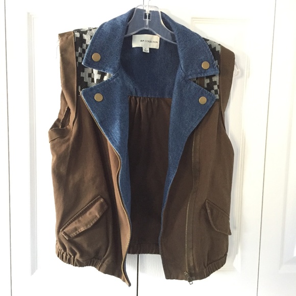 Jackets & Blazers - womens brown and denim vest